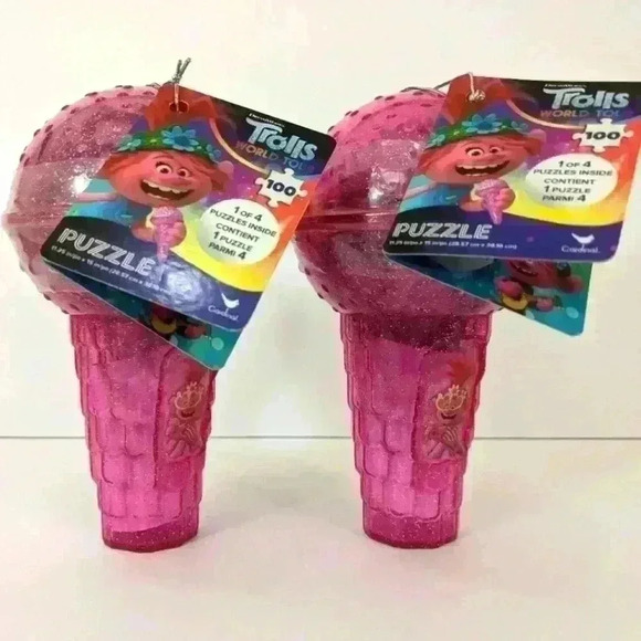 2 Trolls World Tour Puzzle 100 Pc Microphone Shape - Picture 1 of 5